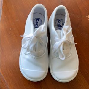 Kids White Leather Sneakers